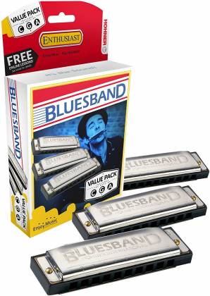 Hohner 3P1501BX Blues Band Harmonica Value 3- Pack in Keys of C, G, and A Major 3-p-1501-bx Product Image