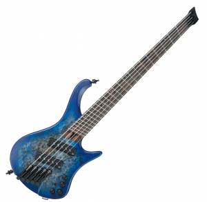 Ibanez EHB1505MSPLF Bass Workshop Multi Scale 5-String RH Headless Electric Bass with Gigbag-Pacific Blue Burst Flat