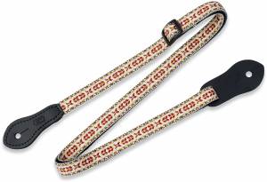 Levys MJ19UKE-001 1/2" Jacquard Weave Mandolin/Ukulele Strap Adjustable To 50" – Red/Yellow Design mj-19-uke-001