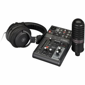 Yamaha AG03MK2 B LSPK AG Series Live Streaming Pack w/ 3 Channel Mixer, Condenser Microphone and Headphones - Black ag-03-mk-2-b-lspk