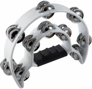 Mano MP-TDC-WH Double Cutaway Tambourine-White mp-tdc-wh