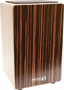 Mano MP-CAJ100-ES Ebony Stripes Cajon with Foam Seat Pad and gig bag mp-caj-100-es image